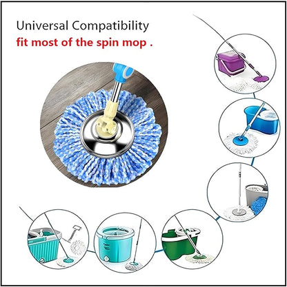 6 Pack Spin Mop Replacement Heads, (6.3 Inch,Round) Microfiber Mop Refills Compatible with Hurricane, Mopnado, Libman, Simpli Magic and Other 360 Spin Mop Systems, (6 Colors)