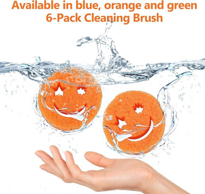 Kitchen Sponges (6 PCS) - Scratch-Free Multipurpose Dish Sponges for Kitchen, Bathroom - BPA Free & Made with Polymer Foam - Temperature Controlled Kitchen Sponge for Dishes, Odor Resistant Scrubber