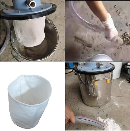 INTBUYING Industrial Pneumatic Vacuum Extractor Wet and Dry for Metal Chips and Oil with Dust Collection Bag 5 Gallon for Workshop Powered by Compressed Air 3700W 5HP 3000CP