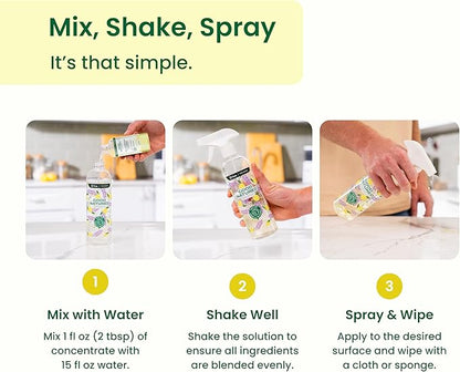 Good Natured Brand All-Purpose Cleaner Concentrate | 8oz makes 128oz | Lemon Essential Oil | 16X Concentrated Natural Multi-Surface Cleaner
