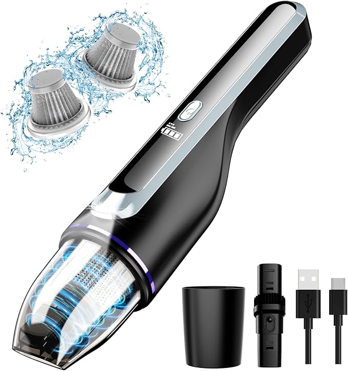 DRECELL Handheld Vacuum Cordless, Car Vacuum with Brushless Motor & 14000Pa Suction, 1.2lbs Lightweight, LED Light, Slim Mini Vacuum Cleaner for Car Home Pet