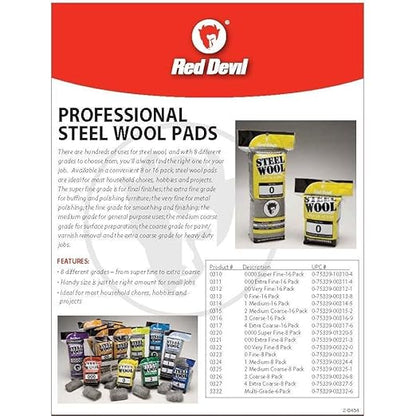 Red Devil 3332 Assorted Steel Wool 6 Pack