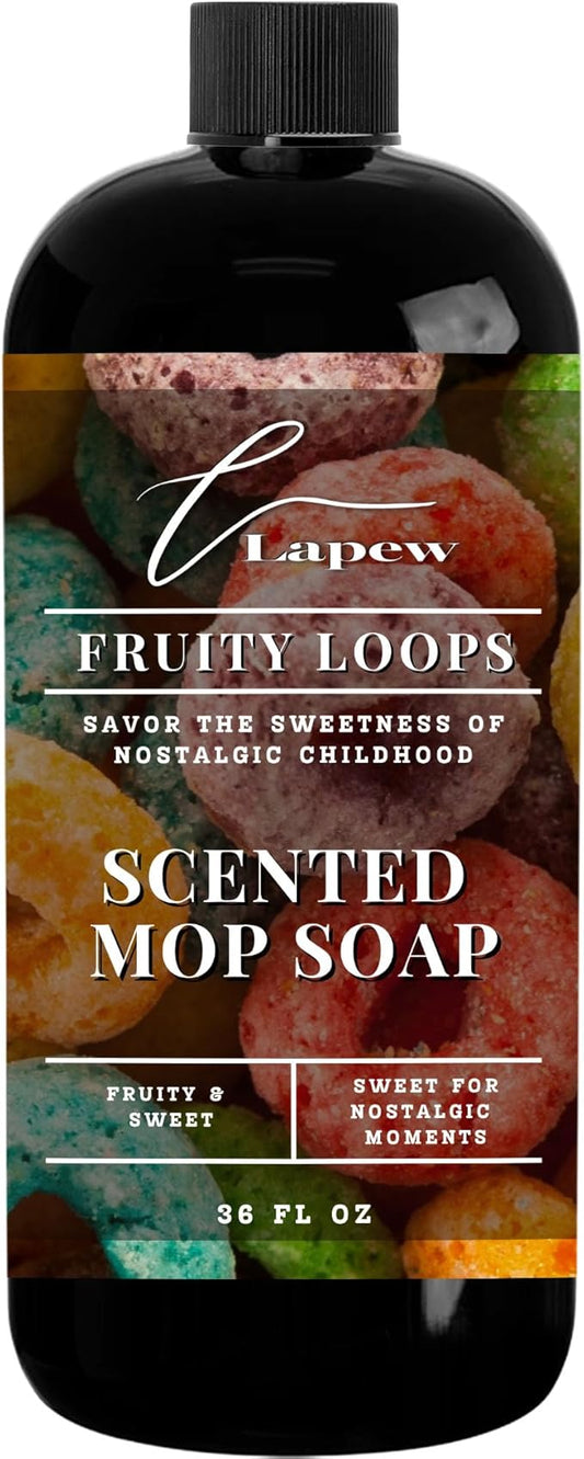 Lapew Fruity Loops Scented Mop Soap - Luxury Floor Cleaner Concentrate for Mopping Tile, Laminate, Vinyl & Hardwood | Streak-Free, Low-Foam | 36 oz