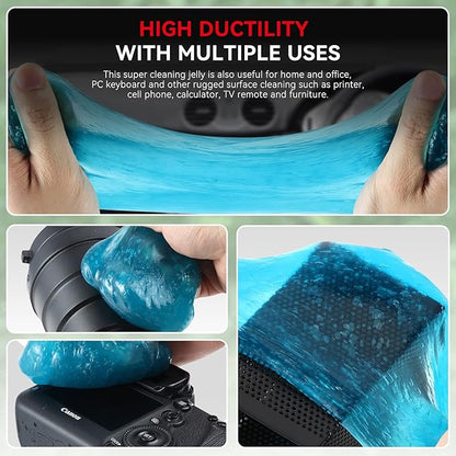 Auto Dynasty Car Cleaning Gel, 2024 Universal Auto Detailing Tools Car Interior Air Vent Dust Cleaner Slime Putty Jelly for Printers, Camera, Calculator, Keyboard (Blue)