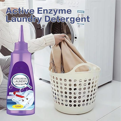 Active Enzyme Laundry Stain Remover - 2023 New Enzyme Cleaner Clothing Stain Remover, Natural Non Toxic Widely Applicable for Enzyme Carpet Fabric Hats Pet Oil Red Wine Ink Armpit Stain Remover (2PCS)