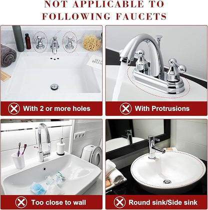 33 inch Sink Splash Guard Mat, Sink Faucet Drying Mat, Silicone Faucet Handle Drip Catcher Tray, Longer Silicone Sink Mat for KitchenBathroom, Drip Protector Splash Countertop (Grey)