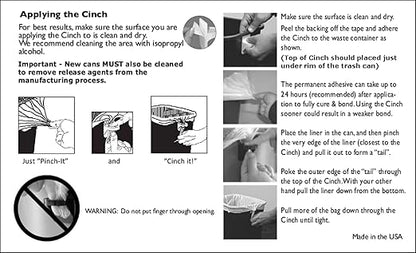PlasticMill Trash Bags Cinch to Hold Garbage Bags in Place.May not be Compatible with Some Garbage Can Drawers or compacters. (Putty, 25 Pack)