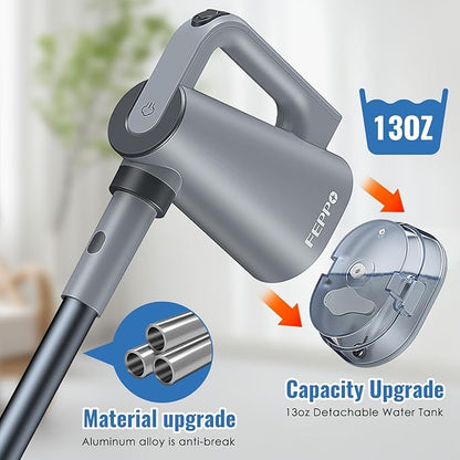 FEPPO Steam Mop & Detachable Handheld Steam Cleaner for Home and Floor Cleaning (Grey)