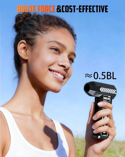 Compressed Air Duster-, 150000RPM 4-Gear Adjustable Super Power Mini Blower Electric Air Duster with LED Light,One-tap Booster with 8000mAh Rechargeable Battery, for PC, Car, House, Outdoor