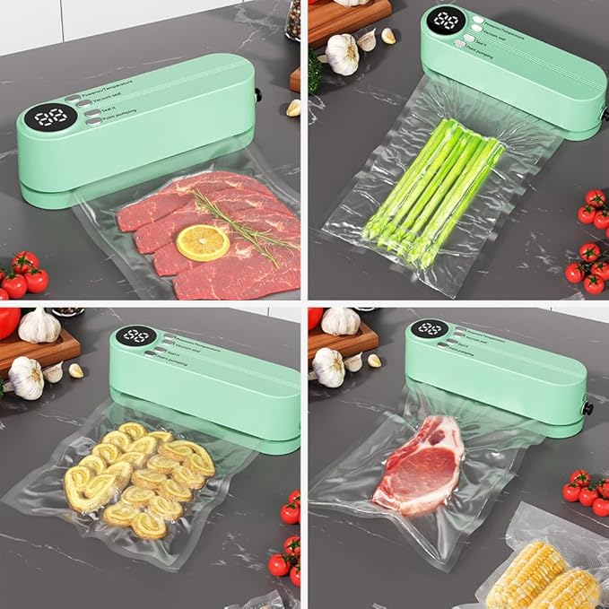 Mini Bag Sealer, Cordless Handheld Heat Vacuum Sealer with 3 Sealing Gears for Candies Snacks Food Storage