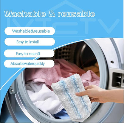 5-Pack Replacement Mop Pads for O-Cedar H2prO/ Vileda H2prO Flat Mop System | Washable Reusable Microfiber Pads