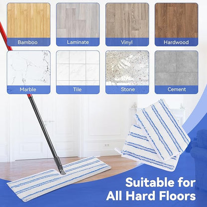 Mop Heads Replacements Compatible with Cedar Dual-Action Flip Mop - Microfiber Mop Replace Pads for Dry/Wet Use - Reusable Washable Dust Mop Refills for Floor Cleaning,5 Pack