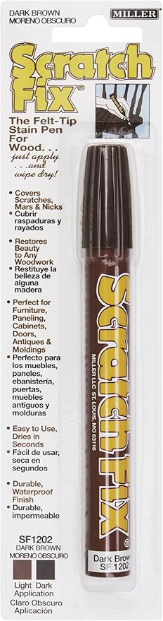 Miller SF1202 Wood Stain Scratch Fix Pen / Wood Repair Marker - Dark Brown Wood