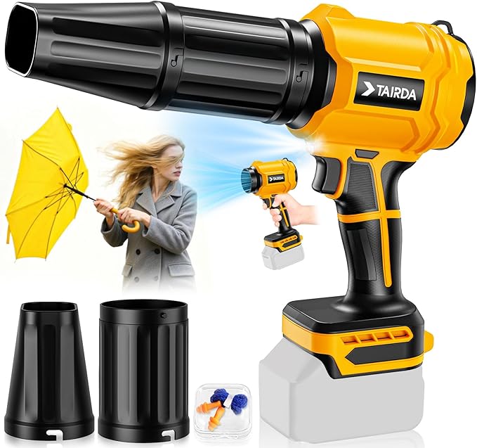 Cordless Leaf Blower Compatible for Dewalt 20V Battery(NO Battery), Mini Turbo Jet Blower with 2 Nozzles, Lightweight & One-Hand Use, for Patio Garage Yard Shop Cleaning Car Dryer(Tool Only)