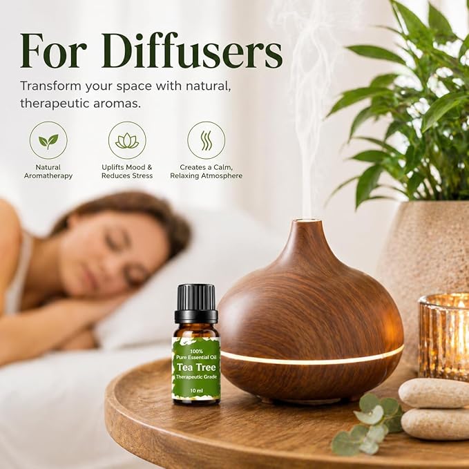 Essential Oils for Laundry, Dryer Balls & Diffusers | 60ml | 6 Pack of the Most Sought-After Scents for Aromatherapy, Lavender, Tea Tree, Eucalyptus, Bergamot, Lemon & Chamomile