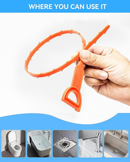 6 Pack Drain Clog Remover - Flexible Drain Snake for Effective Cleaning Hair and Debris in Sink or Bathtub, 20 Inch