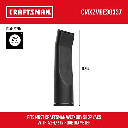 CRAFTSMAN CMXZVBE38337 2-1/2 in. LED Lighted Car Nozzle Wet Dry Vac Attachment, Industrial-Grade Shop Vacuum Accessory for Illuminating Dark Areas While Cleaning, Fits 2-1/2 in. Hose Diameter
