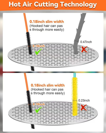 50 Inch Anti-break Metal Drain Snake, Hair Clog Remover, Drain Cleaner Tool with Nylon Coating Sink Snake, Clog Remover for Shower, Bathroom Sink Tub (4 Pack)