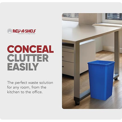 Rev-A-Shelf 35 qt Polymer Replacement Waste Container for Rev-A-Shelf Pullouts, Kitchen Cabinet Trash Can Recycle Bin, RV-35-22-2, Blue (2-Pack)