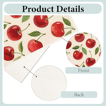 6Pcs 6 Styles Fruit Dish Cloths Swedish Kitchen Dishcloths Reusable Wash Towels Rectangle Cellulose Sponge Cherry Strawberry Lemon Banana Avocado Orange Mixed Pattern for Kitchen Cleaning