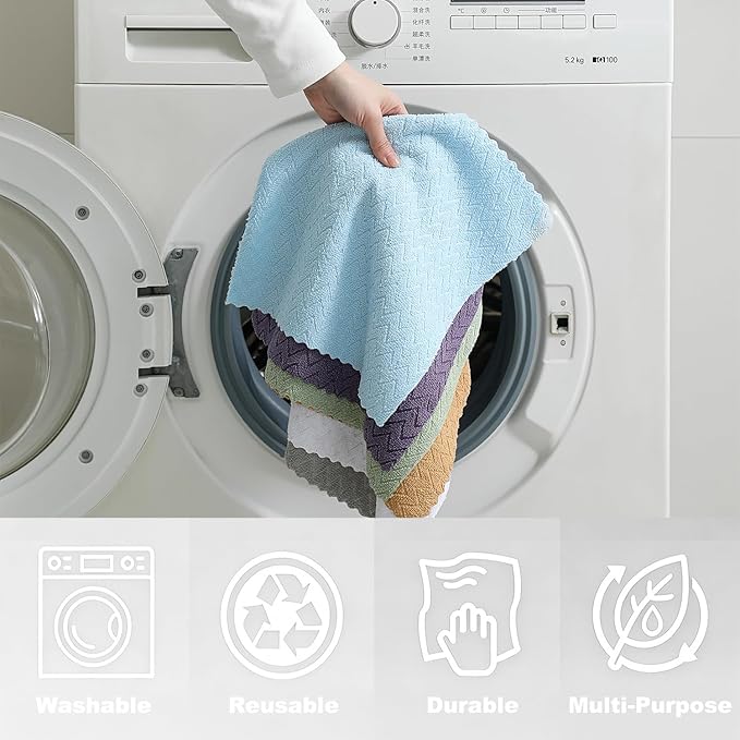 80 Pack Microfiber Cleaning Cloth Roll Reusable Paper Towels 12"x12" Tear Away Cloth,Absorbent Dish Rags for House Kitchen,Wash Cloths,Lint Free Rags for Window Cars Cleaning Supplies