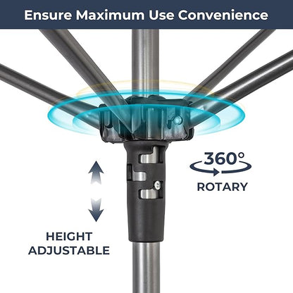 STO STO Umbrella Clothesline Outdoor Drying Rack, 164 Feet Rotary Clothes Drying Rack with Adjustable Height, Folding Laundry Line with Metal Ground Spike for Backyard, Patio, Garden, Heavy Duty