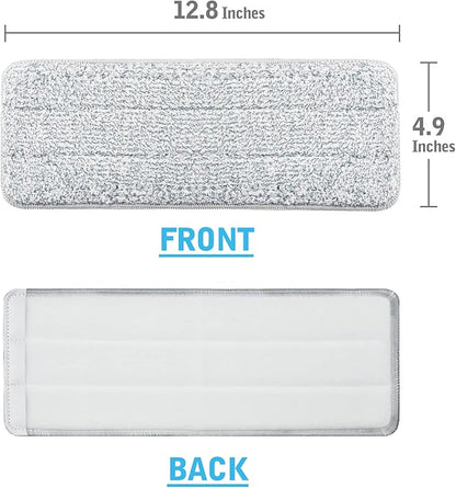 BOSHENG Flat Mop Pads, Mop Replacement Pads, Microfiber Mop Pads, Machine Washable Pads, Refill 3 Packs