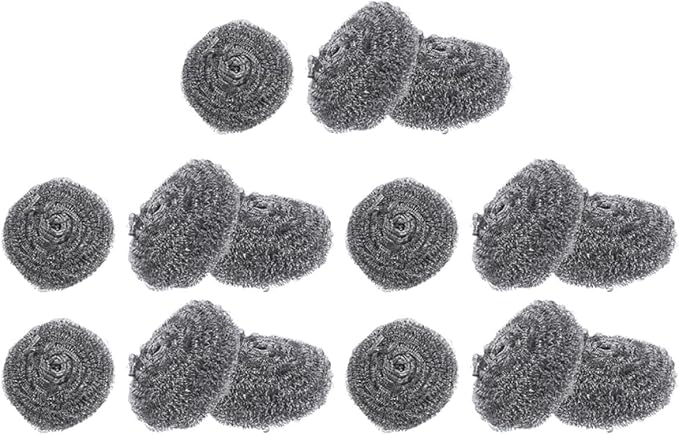 15pcs Steel Wool Scrubber Pot Cleaning Pads Set 22g Heavy-Duty Dish Scouring Balls for Kitchen Supplies and Grill Stone Cleaning