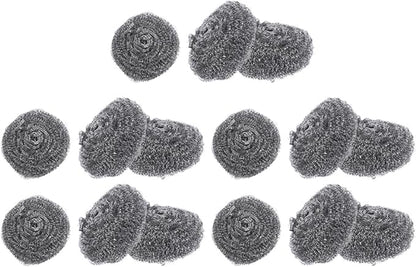 15pcs Steel Wool Scrubber Pot Cleaning Pads Set 22g Heavy-Duty Dish Scouring Balls for Kitchen Supplies and Grill Stone Cleaning