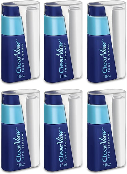 Portable Lens Cleaner Kit – Eyeglass Lens Cleaner Spray Kit with Refillable Spray + Microfiber Cloth, Compact Eye Glass Cleaners Spray, Safe for All Lenses, Travel Size Cleaning Set (6 Pack)