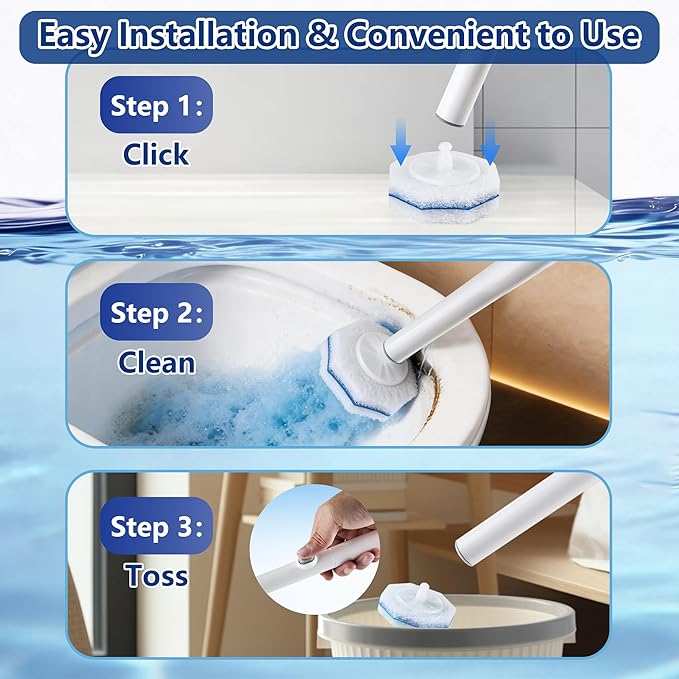 FHORAIN 40 Count Toilet Wand Refills for Clorox, Disposable Toilet Brush Head with Rich Foaming, Extra Thick Triple-layer Refills, Strong Cleaning & Scrubbing Power, Won't Fall Off or Fall Apart