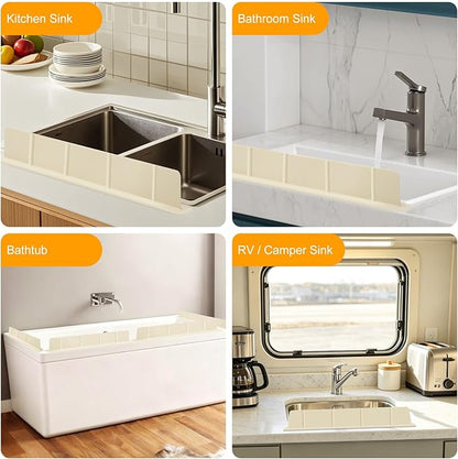 EEEKit 20 In Silicone Sink Splash Guard, No Suction Cups Sink Water Protector, Water Splash Guard for Kitchen Sinks, Bathroom Sinks, Washbasin, Bathtub, Island, Dishwasher Safe, 20 x 1.77 x 2.95 In