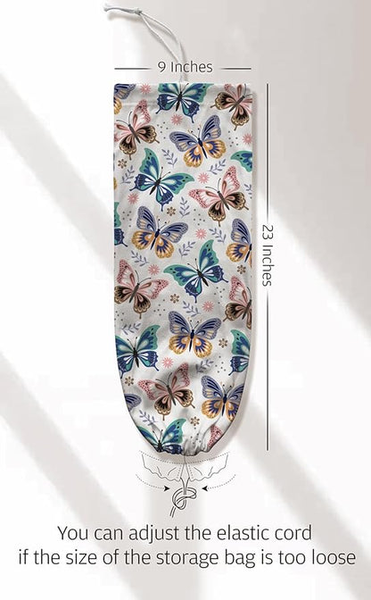 Butterfly Grocery Bag Storage,Plastic Bag Holder Organizer Storage for Plastic Bags Groceries Store 23" x 9"