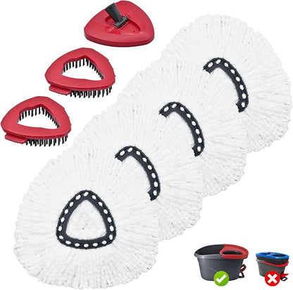 Mop Heads Replacements for Ocedar, Mop Replace Head for O Cedar, Mop Heads for O Cedar, Mop Replace Head for Cedar, Mop Heads for O Cedar Spin Mop Include 4 Mop Refills 2 Scrubber Mop Head 1 Mop Base