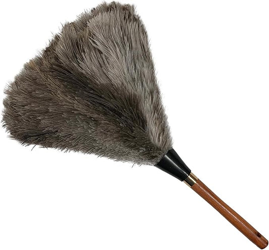 (New) Alta Dusting Products 16" Premium Soft-Floss Ostrich Feather Duster with Stained Wooden Handle. Our Best Duster