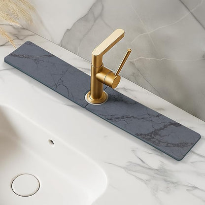 Faucet Splash Guard for Kitchen Sink – Super Absorbent Diatomite Stone Mat, Quick-Drying, Prevents Moisture Buildup, Durable Counter Protector for Kitchen or Bathroom