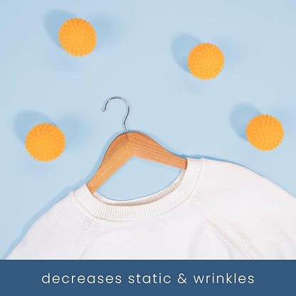 S&T INC. Reusable Plastic Dryer Balls, Fabric Softener for Laundry, Orange, 2.5 in, 6 Pack