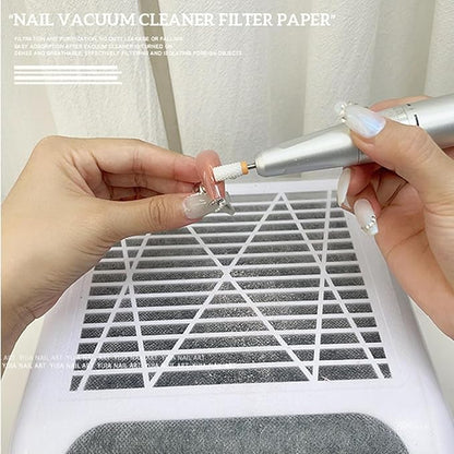 100 Pcs Nail Dust Collector Filters Nail Dust Suction Collector Filters Nail Art Vacuum Cleaner Filter Paper For Salons Portable Cleaner Filter Paper, Nail Polish Remove, Nail Art and Polish Filter ﻿