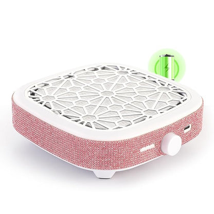 Nail Dust Collector, Cordless Dust Collector Nail Tech, Compact Powerful 6000RPM Nail Vacuum Fan Rechargeable Dust Extractor for Acrylic Gel Polish Manicure Pedicure for Home, Pink