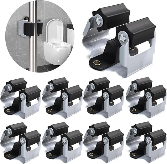 3-H Mop and Broom Holder Wall Mount 8 Pack, Broom Holder for Garage Garden Shed Storage System Laundry Room Home Kitchen Organization (Black)