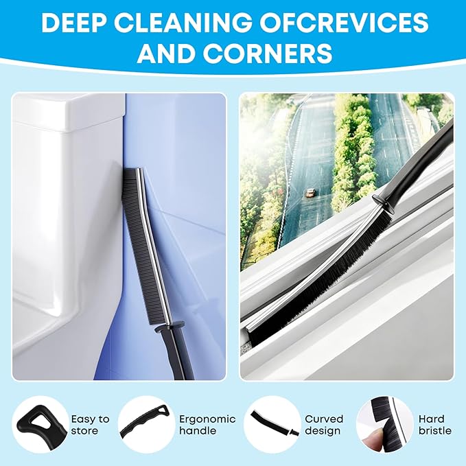 Dryer Vent Cleaner Kit - Long Dryer Vent Cleaning Brush with Lint Remover, Refrigerator Coil Cleaning Brush, Appliance Brush Set for Household Maintenance, AC Drain Radiator Grout Cleaning Tools