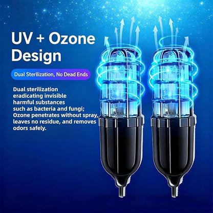 UV Light, UV Shoe Sanitizer, Ultraviolet Shoe Deodorizer, 360°Ultraviolet Bulb Design, Smart Timing Ultraviolet Light Sterilizer for Boots, Sneakers and Dress Shoes(Black)