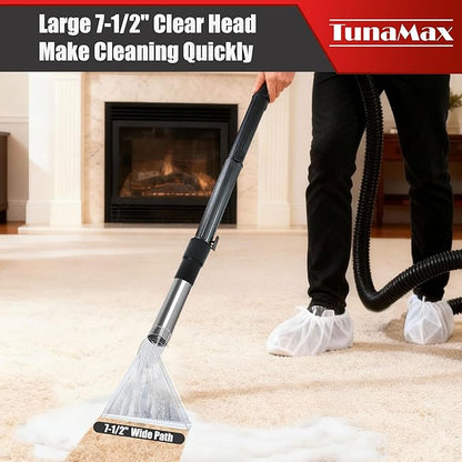 TunaMax Universal Work with All Shop Vacs Clear Extractor Attachment with 1-1/4" & 1-7/8" & 2-1/2" Adapters for Upholstery & Carpet Cleaning & Auto Detailing