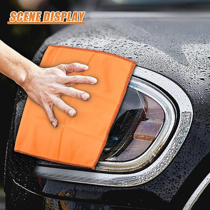 9PCS Car Cleaning Kit, No-Scratch Auto Detailing Tools Set with Wash Mitt, Large Sponge, Wheel Brush, Wax Applicator Pads and Microfiber Towels for Car Interior and Exterior Care (Colorful)