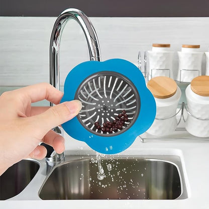 Kitchen Sink Strainer, 4PCS Silicone Sink Strainers, Large Wide Rim 4.5" Diameter Sink Drain Strainer for Kitchen Sink - Multicolor