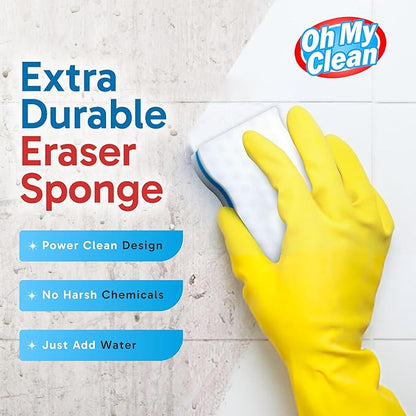 (50 Pack) Extra Durable Eraser Sponge – Extra Thick, Long Lasting Magic Melamine Cleaning Sponges in Bulk – Foam Pads for Walls, Kitchen, Bathroom, Floor & Baseboard Cleaner