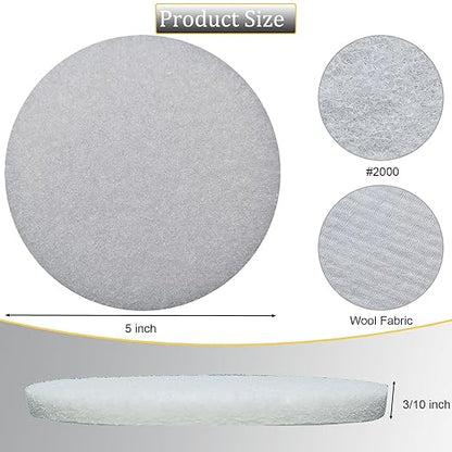 Tonmp 10 Pack 5 Inch 2000 Grits Multipurpose Scrubber Scouring Pads Flocking Scuff Pads -Hoop and Loop Scuff Pads Conditioning Discs Polishing Pad for Furniture Automotive Cleaning, Rust Removal