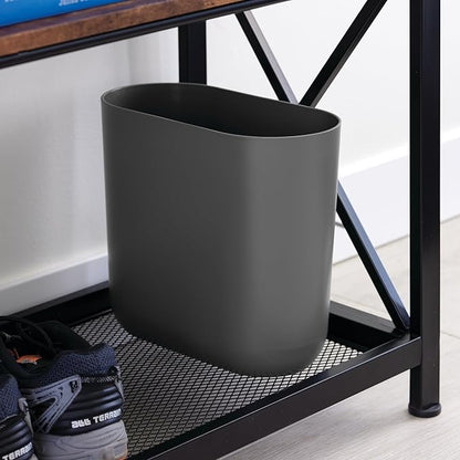 iDesign Small Slim Plastic Bathroom Trash Can, Garbage Can for Bedroom, Office, Desk, Dorm, 2-Pack, Gray