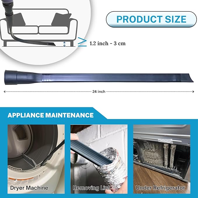 Universal Vacuum Attachments & Brushes Kit - Hardwood Floor Vacuum Brush Head Attachment & Shop-vacs Accessories - Universal Vacuum Hose Adapter Kit & Dryer vent Flexible Crevice Attachment