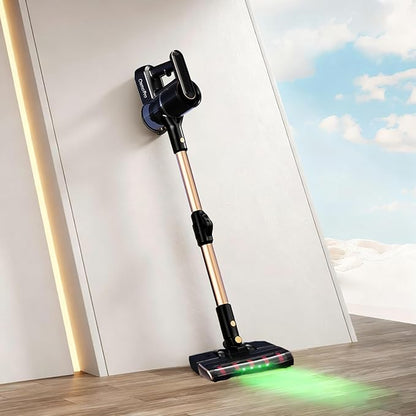 Vacuum, Osmo Provacuum – 15000pa Powerful Suction, 140° Wide-Green Light Dust Reveal, Folding Vacuum Cleaner, Anti-Tangle Roller, LED Display Vacuum & Mop 2-in-1 Whole House Cleaning(Black)